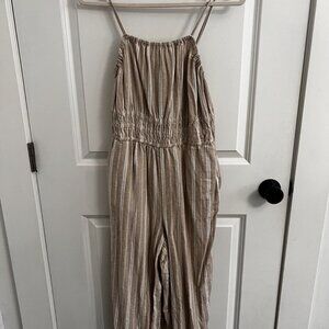 Old Navy | Linen Stripped Strapped Jumpsuit w/ Pockets